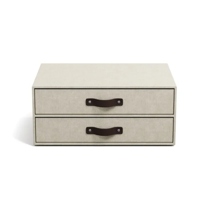 Minibyrå 2 lådor, Birger canvas, Bigso, Beige