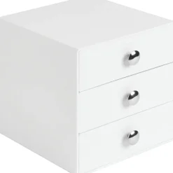 Minibyrå 3 lådor, iDesign, Vit
