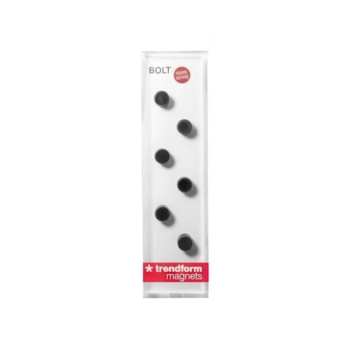 Minimagnet cylinder 6-pack, Svart