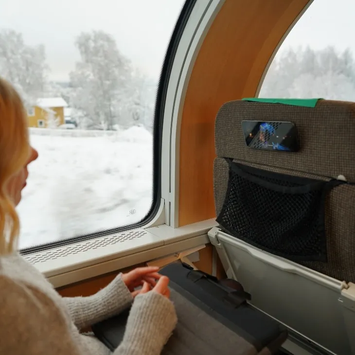 Mobilhållare med textilfäste MoMag, Mintgrön
