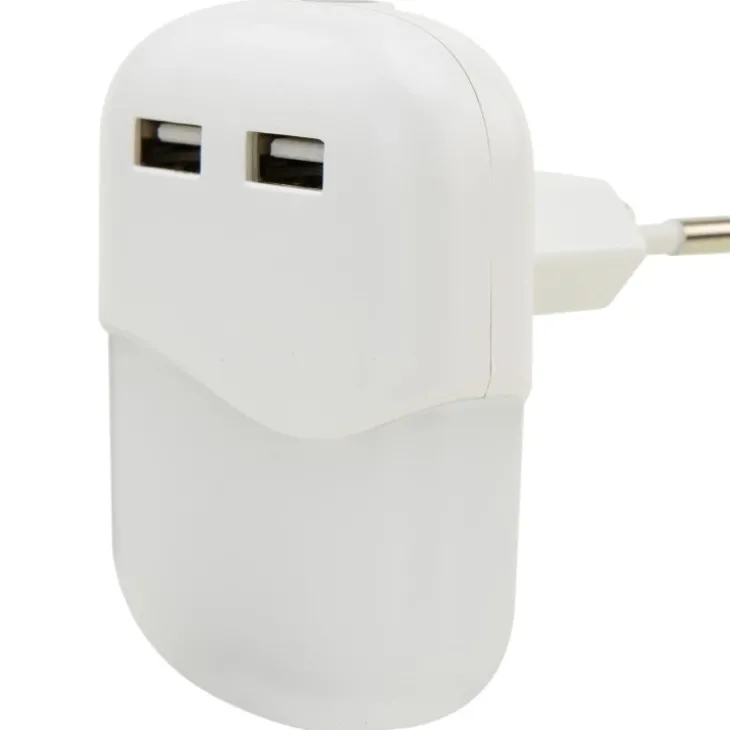 Nattlampa med USB-portar
