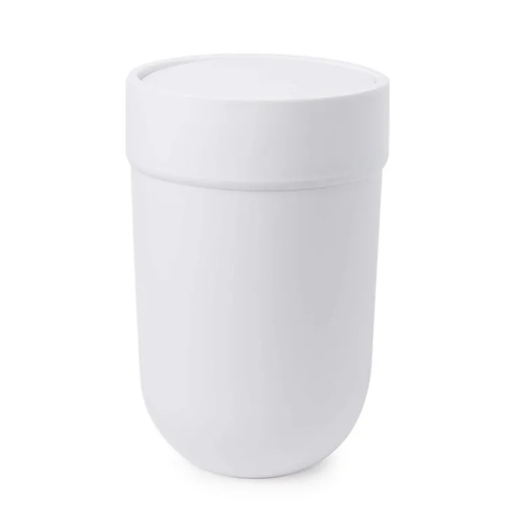 Papperskorg med vipplock 6L, Umbra, Vit