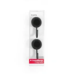 Rund magnetkrok 2-pack, Svart