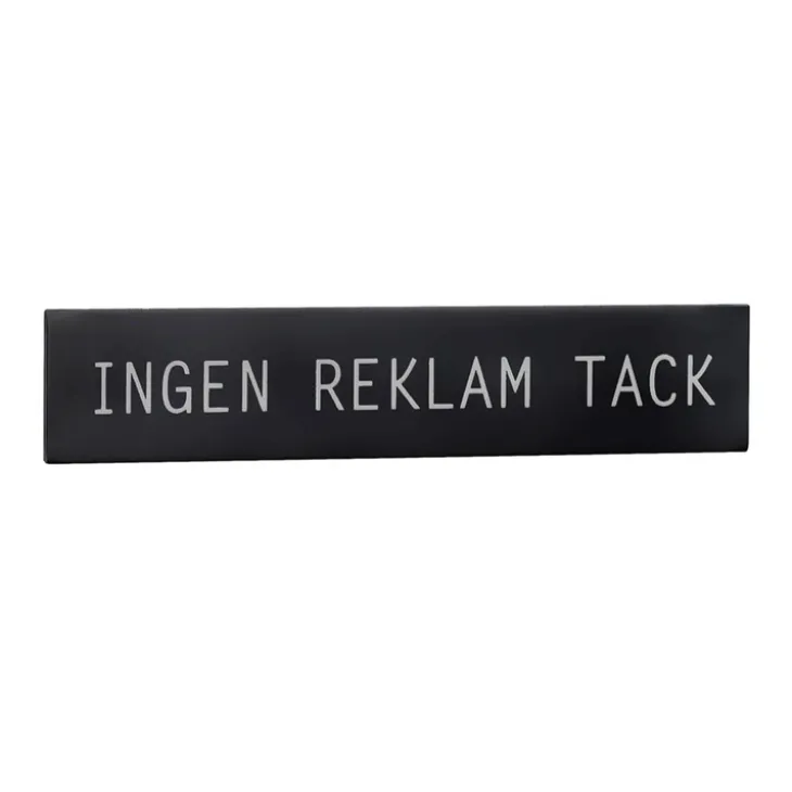 Självhäftande metallskylt, Ingen reklam tack