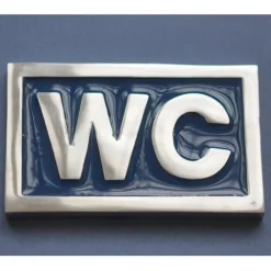 Självhäftande WC skylt, Blå
