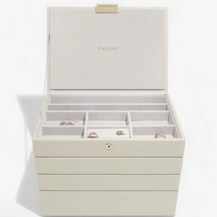 Smyckesskrin 4 våningar, Classic, Stackers, Beige