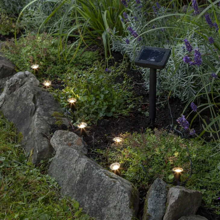 Solcellsslinga med minispotlights