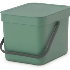 Sophink med lock och handdtag 6L, Brabantia, Grön