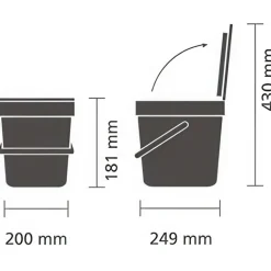 Sophink med lock och handdtag 6L, Brabantia, Grön