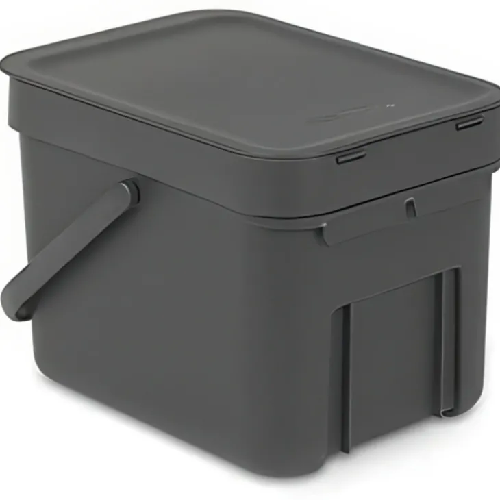 Sophink med lock och handdtag 6L, Brabantia, Mörkgrå