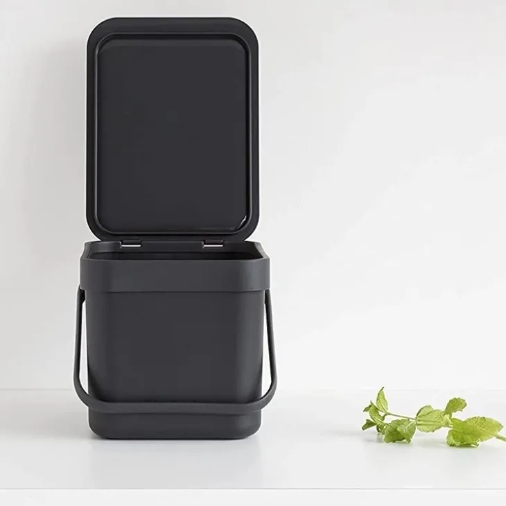 Sophink med lock och handdtag 6L, Brabantia, Mörkgrå
