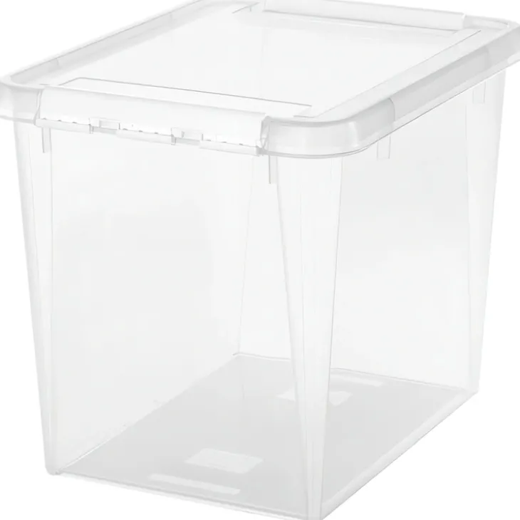 Stor förvaringslåda med lock 52L, SmartStore, Klar/vit