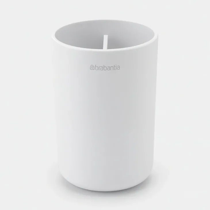 Tandborstmugg med avdelare, Brabantia, Vit