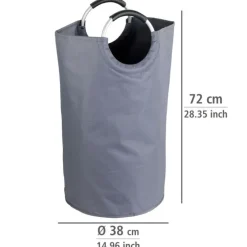 Tvättkorg med handtag 69L, Grå