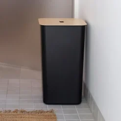 Tvättkorg med trälock 53L, SmartStore