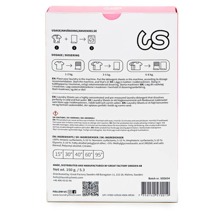 Tvättmedelsark Laundry Sheets