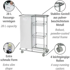 Tvättvagn med tvättsäck