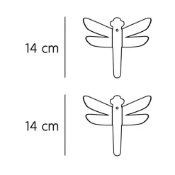 Väggkrok i metall 2-pack, Trollslända, Svart